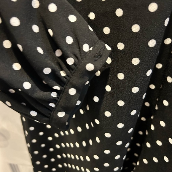 Zara Black and White Polka Dot Long Sleeve Dress S NWT 🖤 - Picture 6 of 8